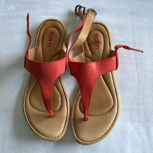 Born leather coral sandals